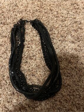 Multi-Strand Black Statement Necklace - Women's Jewelry